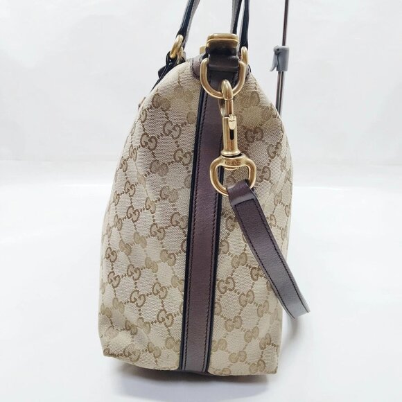 Authentic Gucci Tote Bag Sherry Line Brown Canvas mn472-013026 - Picture 3 of 16